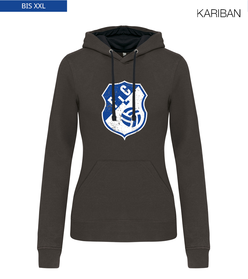 Kariban Damen Hoodie Dark Grey Black "Uwe Frontprint"